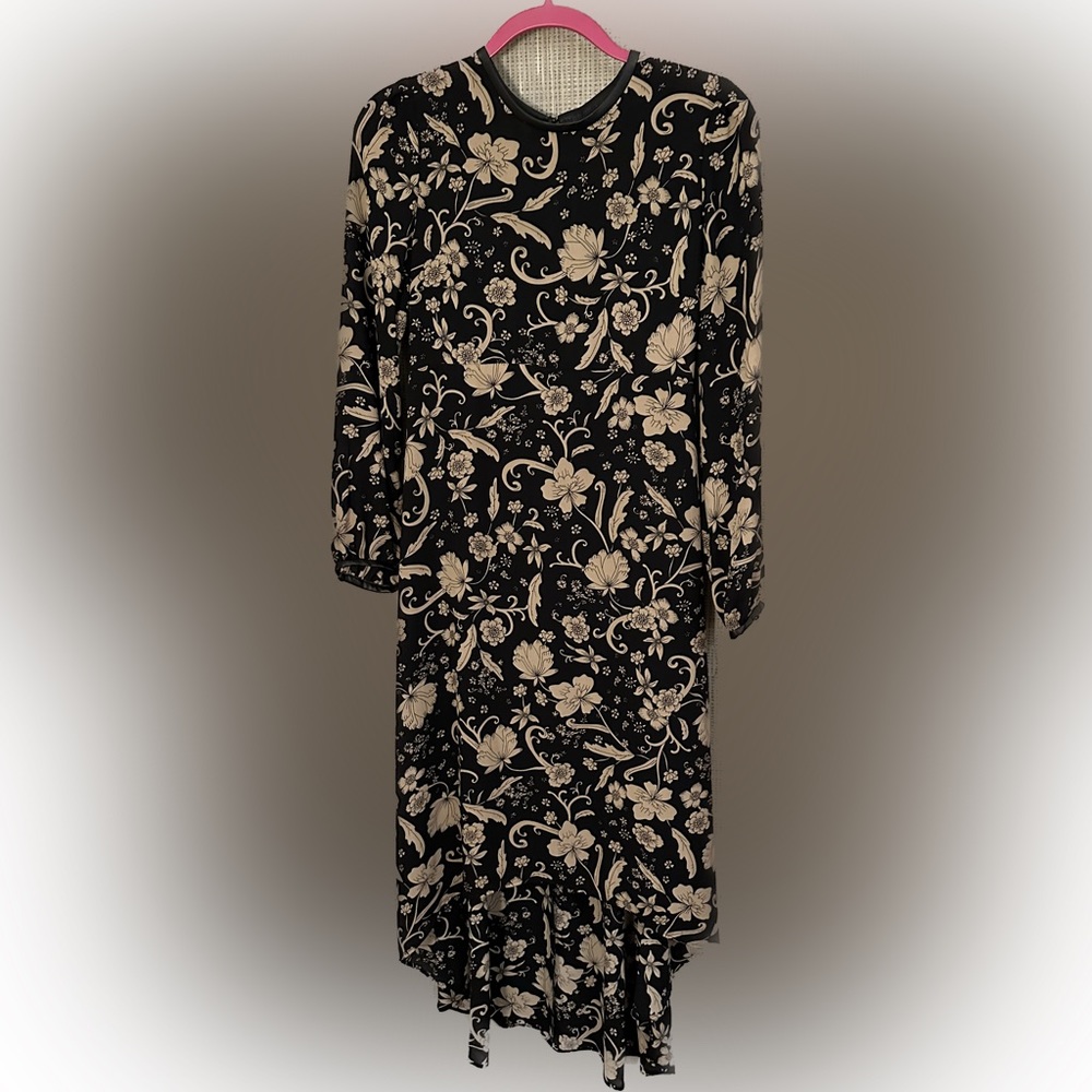 Who What Where High-low Black Floral Gown